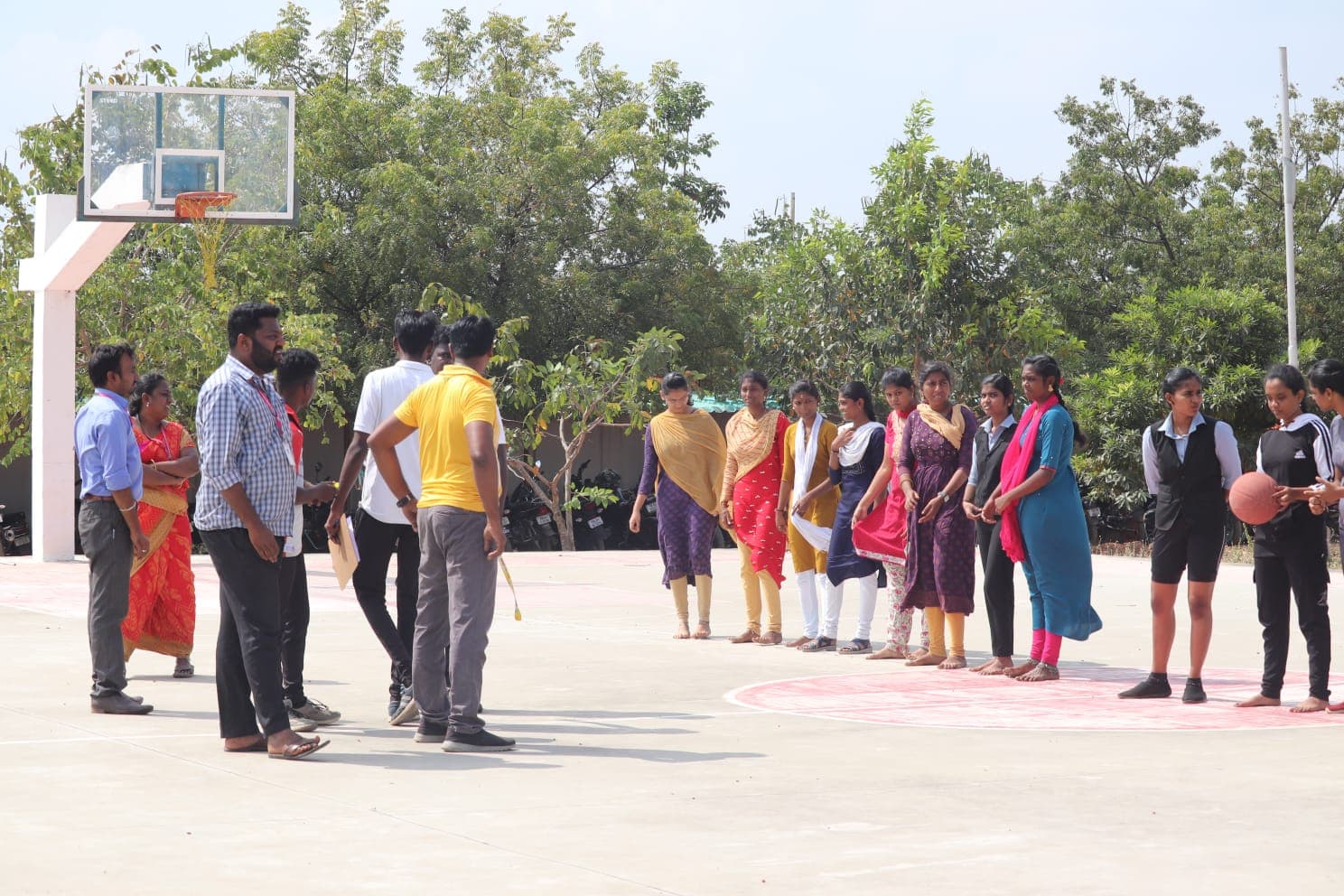 Students walking on campus